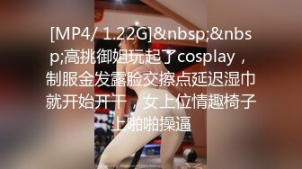 [MP4/ 1.22G]&nbsp;&nbsp;高挑御姐玩起了cosplay，制服金发露脸交擦点延迟湿巾就开始开干，女上位情趣椅子上啪啪操逼